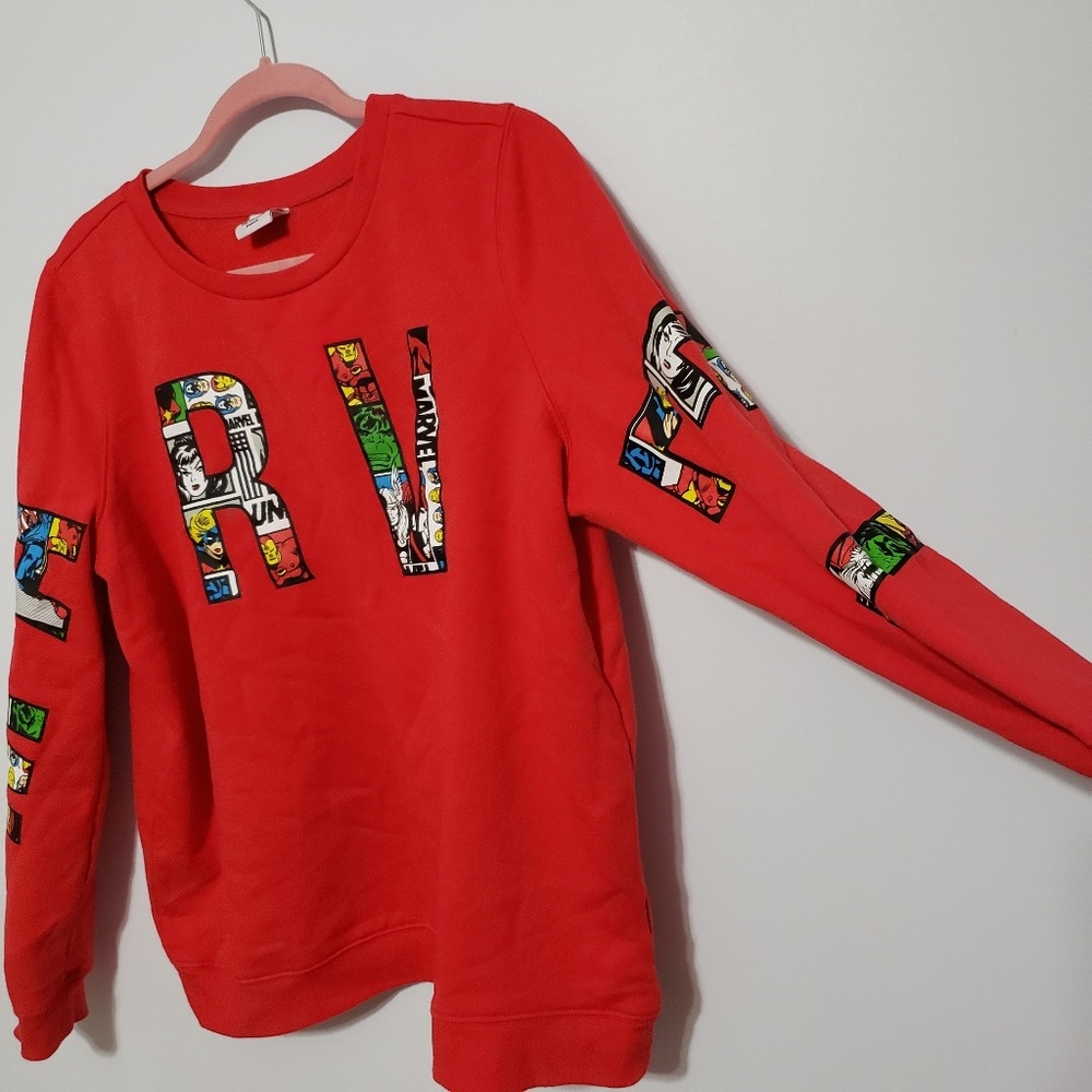Marvel Cropped red comic sweatshirt. Hot Topic - Picture 3 of 4